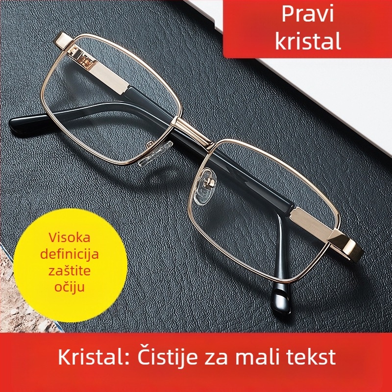 Kaffa naočale za čitanje, metalni okvir, asferične leće, kvadratni oblik