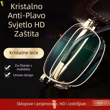 Sklopive naočale za čitanje s automatskim podešavanjem dioptrije, unisex, prijenosne, pametni zum, HD leće