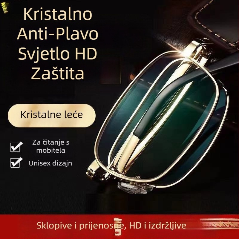 Sklopive naočale za čitanje s automatskim podešavanjem dioptrije, unisex, prijenosne, pametni zum, HD leće