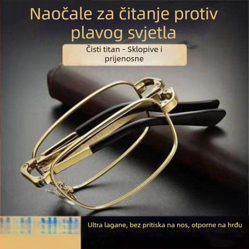 Sklopive naočale za čitanje s automatskim podešavanjem dioptrije, unisex, prijenosne, pametni zum, HD leće