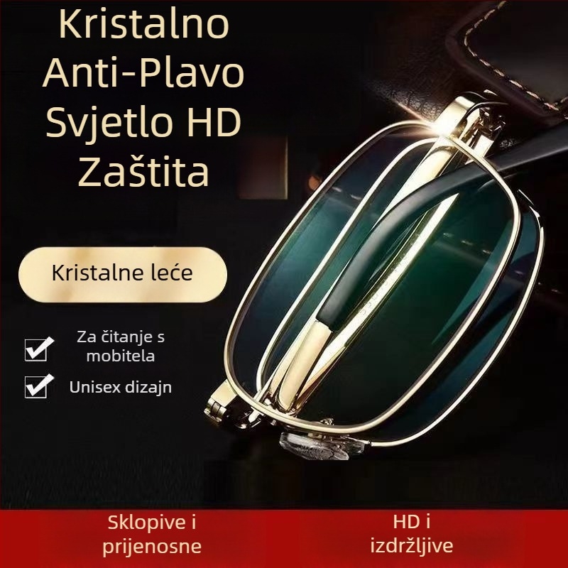 Sklopive naočale za čitanje s automatskim podešavanjem dioptrije, unisex, prijenosne, pametni zum, HD leće
