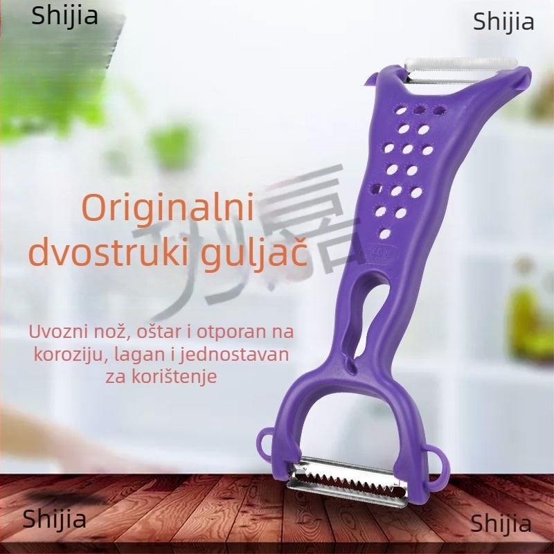 Dvostruki guljač nož – višefunkcijski kuhinjski guljač za voće i batat (Dvostruki; Višefunkcionalan)