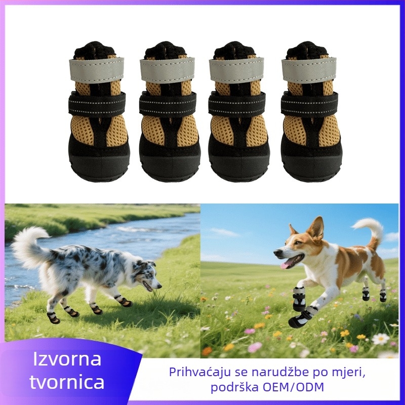 Psi cipele s dvostrukim trakama, anti-slip i otporne na habanje; gumene