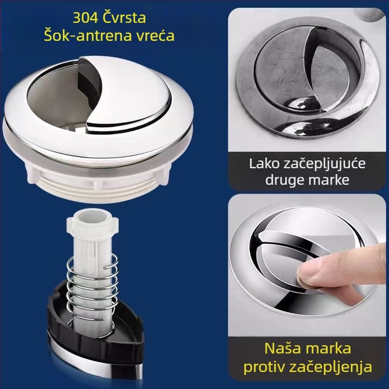 Gumb za ispiranje toaleta | Materijal: Plastika | Stil: Moderni minimalistički | Obrada: Mašinska obrada