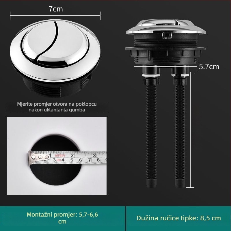 Gumb za ispiranje toaleta | Materijal: Plastika | Stil: Moderni minimalistički | Obrada: Mašinska obrada