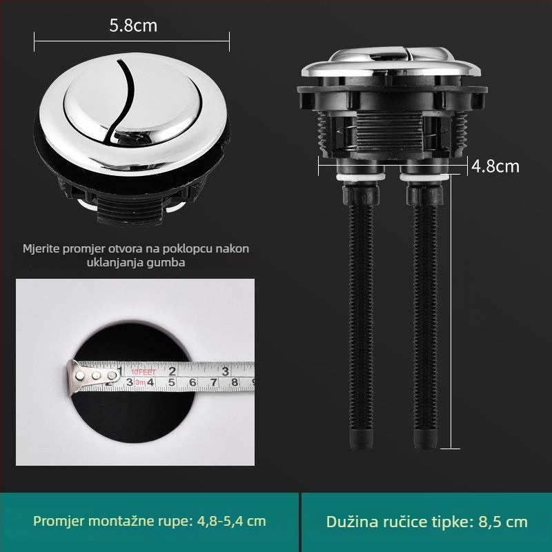 Gumb za ispiranje toaleta | Materijal: Plastika | Stil: Moderni minimalistički | Obrada: Mašinska obrada