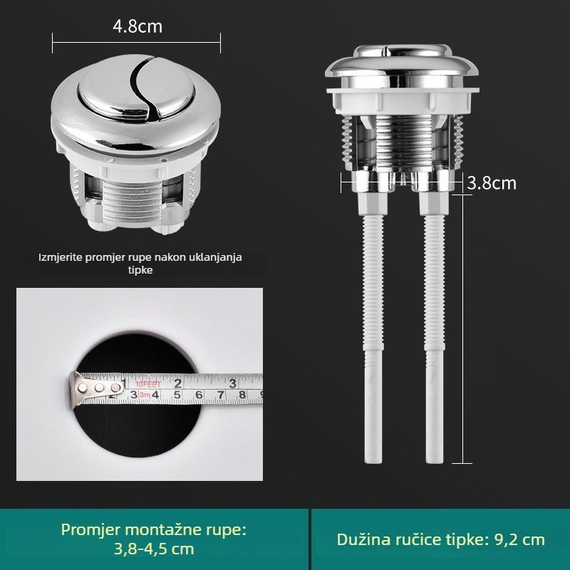 Gumb za ispiranje toaleta | Materijal: Plastika | Stil: Moderni minimalistički | Obrada: Mašinska obrada