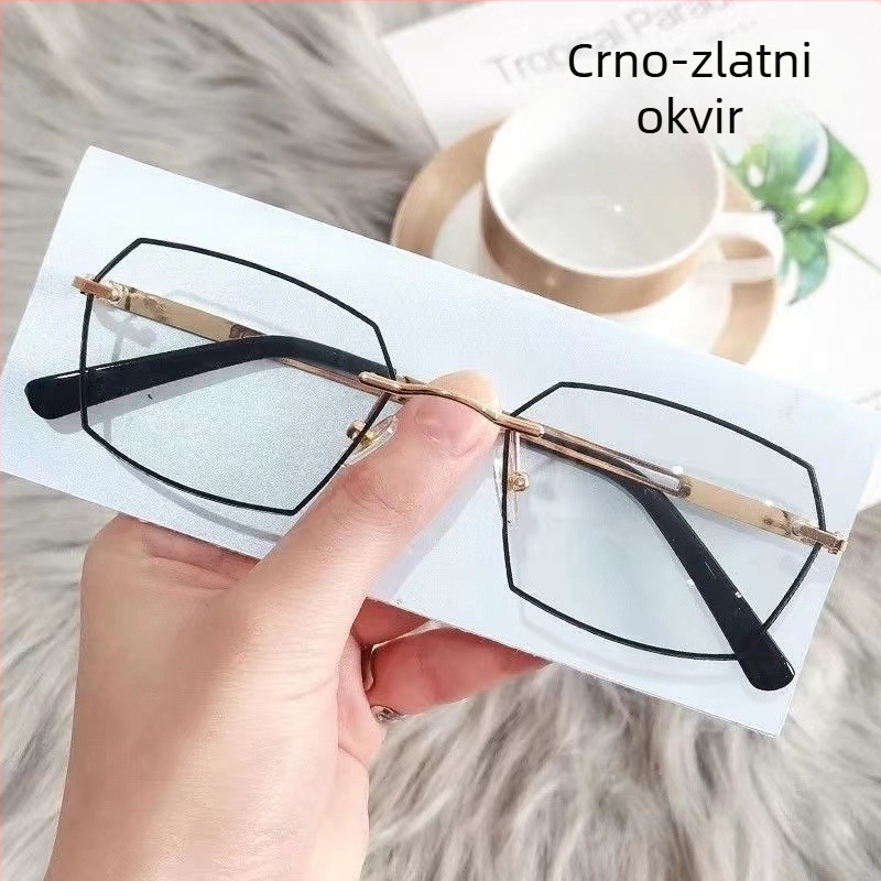 Naočale za čitanje protiv plavog svjetla i umora, za muškarce i žene srednje dobi i starije, bez okvira, dijamantno-poligonalnog dizajna