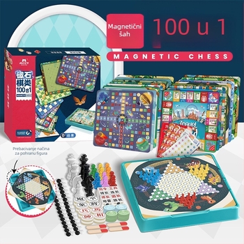 Magnetski Sve-u-Jednom Set Stolnih Igara s Flying Chess, Backgammon i Checkers