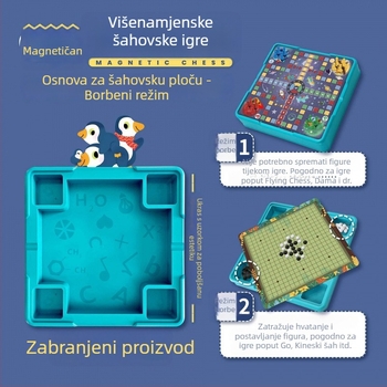 Magnetski Sve-u-Jednom Set Stolnih Igara s Flying Chess, Backgammon i Checkers