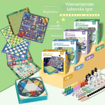 Magnetski Sve-u-Jednom Set Stolnih Igara s Flying Chess, Backgammon i Checkers