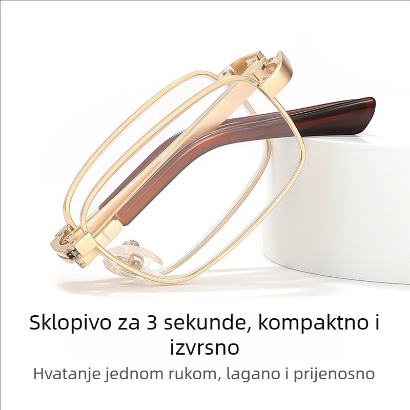 Naočale za čitanje s kristalnim lećama, sklopive, prijenosne, model 801, visoke kvalitete
