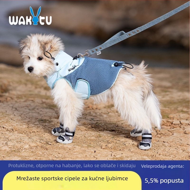 Wakytu cipele za pse s mekanom potplatom, prozračnom mrežom, protuklizne, za male pse zimi