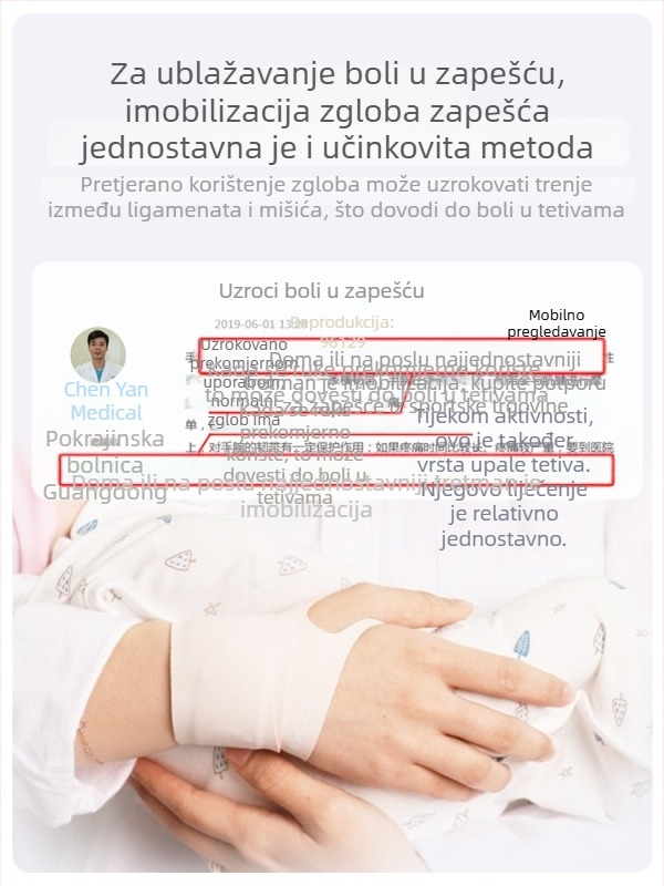 Podrška za zglob s tetivom (ínna ovojnica) za ublažavanje ozljede, zaštitna narukvica za badminton, odrasli
