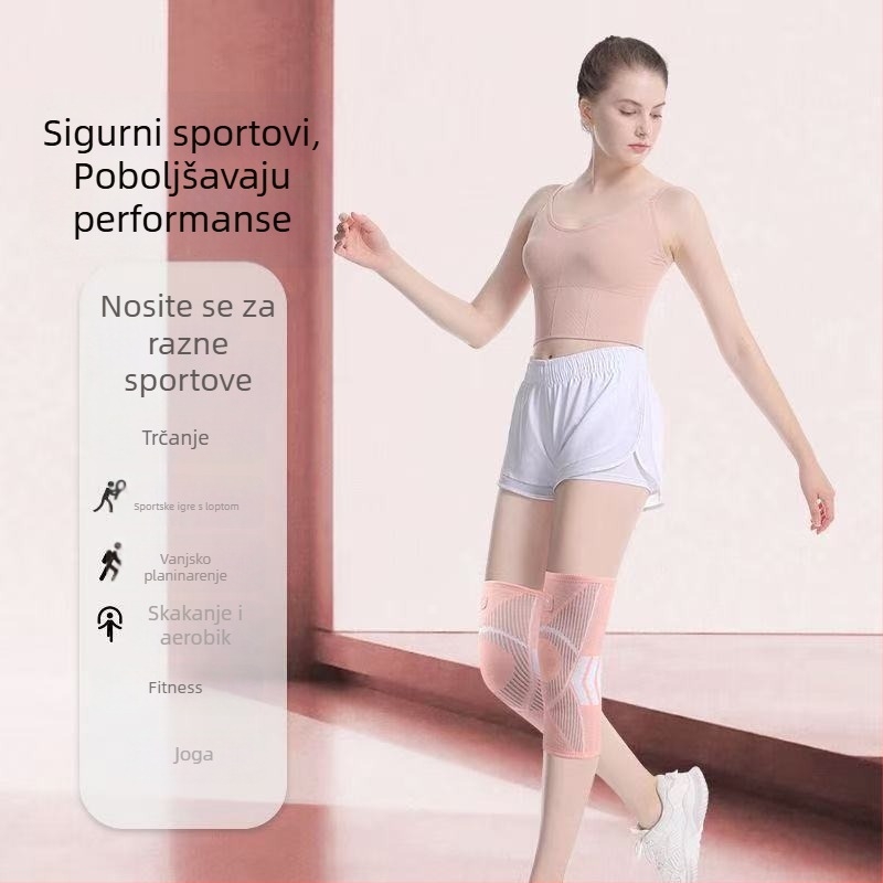 Pleteni najlonski štitnici za koljena za vanjske sportove, topli, protuklizni, prozračni, upijaju znoj, za vožnju biciklom, fitness, trčanje, planinarenje