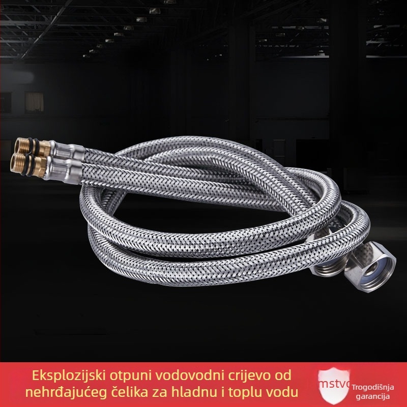 Cijev dovoda od nehrđajućeg čelika, otporna na eksplozije, univerzalna, s 4 savitih sekcija, ojačana