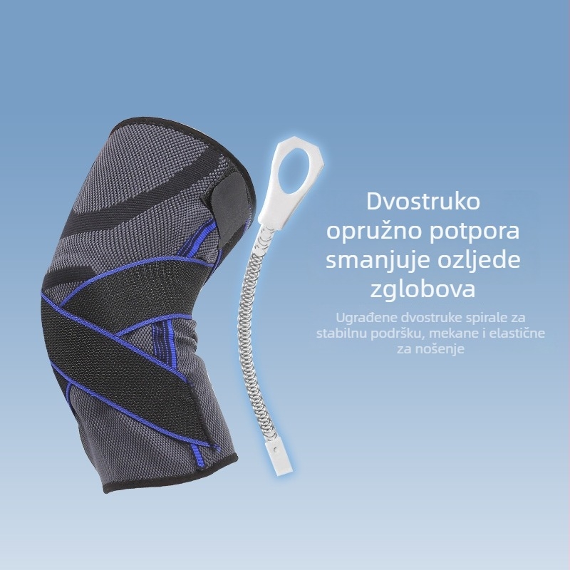 Ortoza koljena s silikonim remenom, najlonska zaštita za trčanje, planinarenje, fitness i košarku – lagana, težina ≤100 g