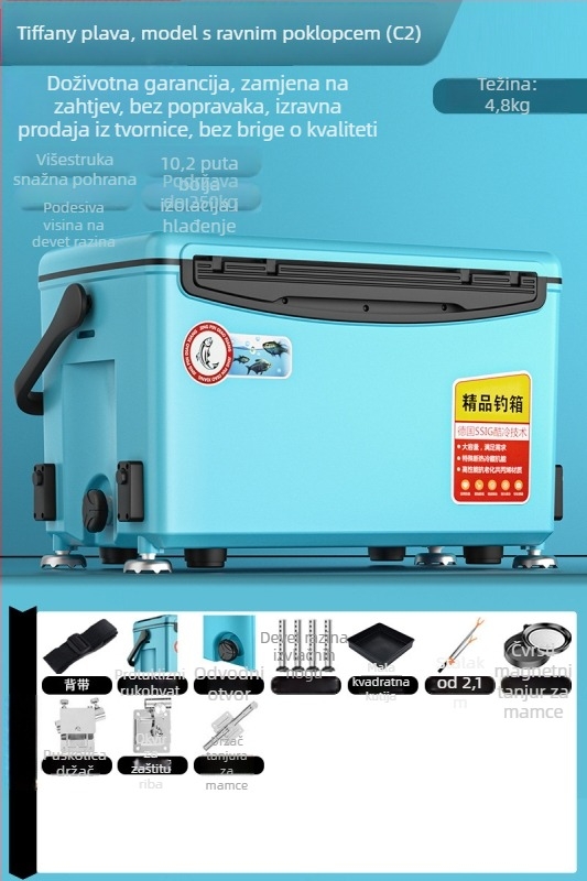 Kutija za ribolov – ultra lagana, višenamjenska, može poslužiti i kao sjedalo; Brend Day Axe, Kapacitet 32-45, Materijal PP, Podrijetlo Zhejiang