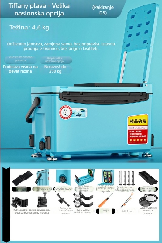 Kutija za ribolov – ultra lagana, višenamjenska, može poslužiti i kao sjedalo; Brend Day Axe, Kapacitet 32-45, Materijal PP, Podrijetlo Zhejiang