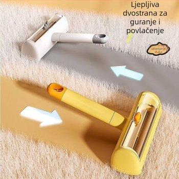 Roller za dlaku kućnih ljubimaca - dugi push-pull mehanizam, za mačke i pse, PP materijal, kućna uporaba