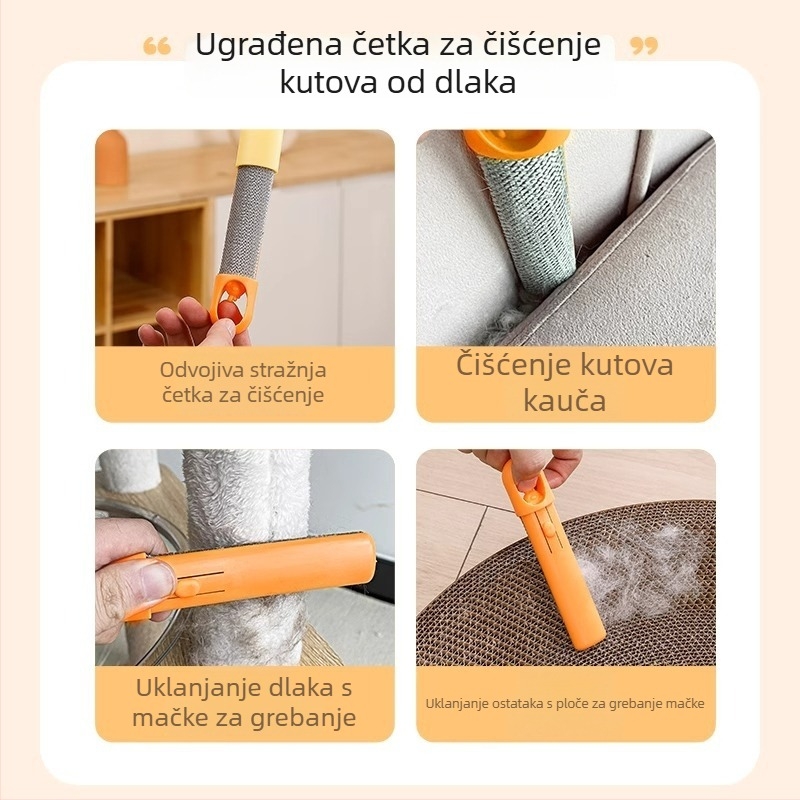 Roller za dlaku kućnih ljubimaca - dugi push-pull mehanizam, za mačke i pse, PP materijal, kućna uporaba