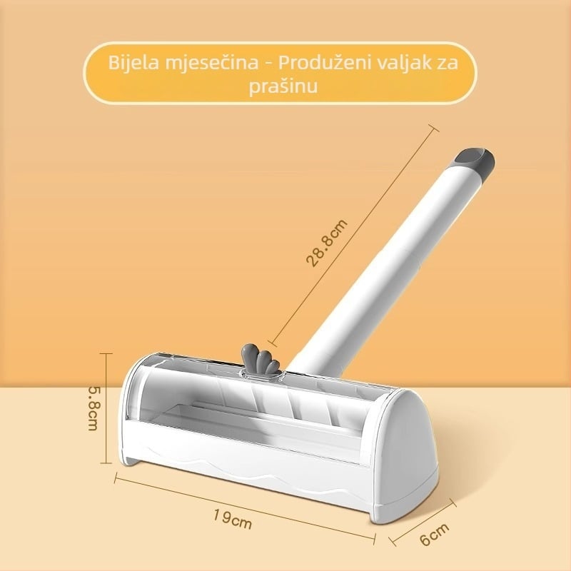 Roller za dlaku kućnih ljubimaca - dugi push-pull mehanizam, za mačke i pse, PP materijal, kućna uporaba