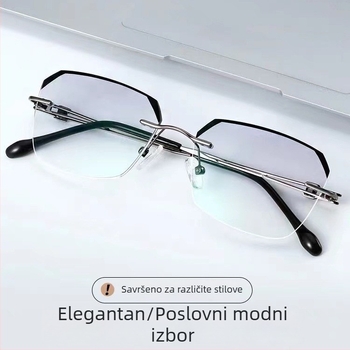 Naočale za čitanje s zaštitom od plavog svjetla, bez okvira — unisex modne naočale za odrasle i starije osobe