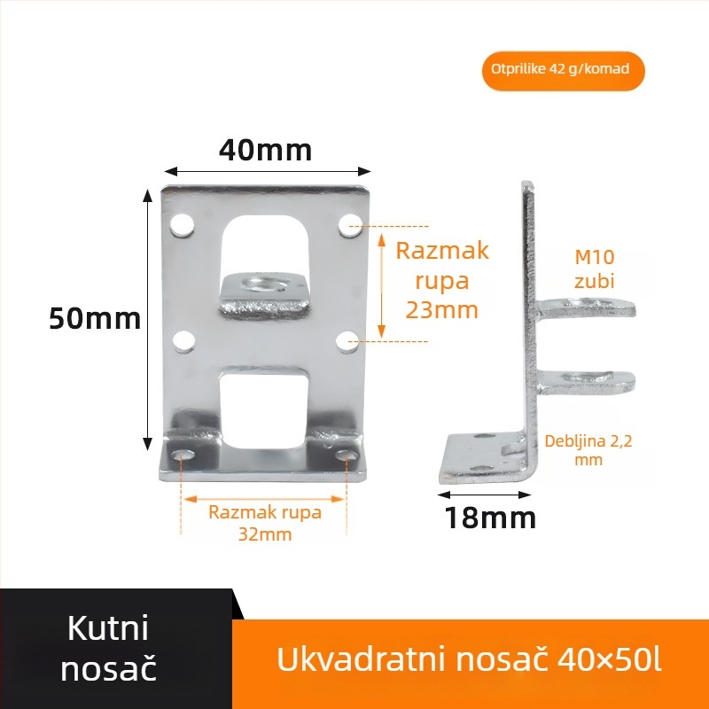 Bočne pločaste podesive nogice za ladice – hladno valjana čeli, elektroplatiranje, model 35, moderni minimalistički stil