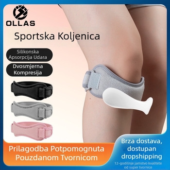 Prozračan podesivi koljeni pojas za vanjske sportove, trening, košarku, zaštitu koljena i ublažavanje udaraca