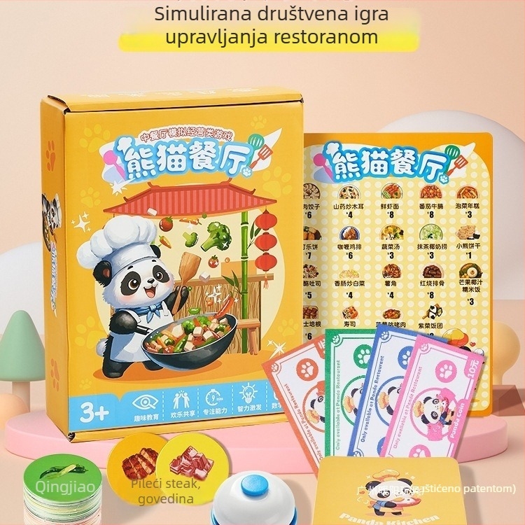 Panda kineska blagovaonica – dječja društvena igra, simulacija upravljanja, matematičko razmišljanje, trening pažnje; Materijal: Drugo; Marke: Novi proizvodi; 3C kategorija: Igračke za dob 14 i više; Pogodna dob: 0-3 godine; Klasifikacija: Go