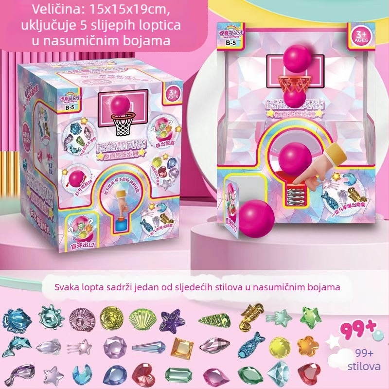 Gashapon stroj za košarku s kutijama iznenađenja, likovi iz crtića, dječja igra prstima i bacanje