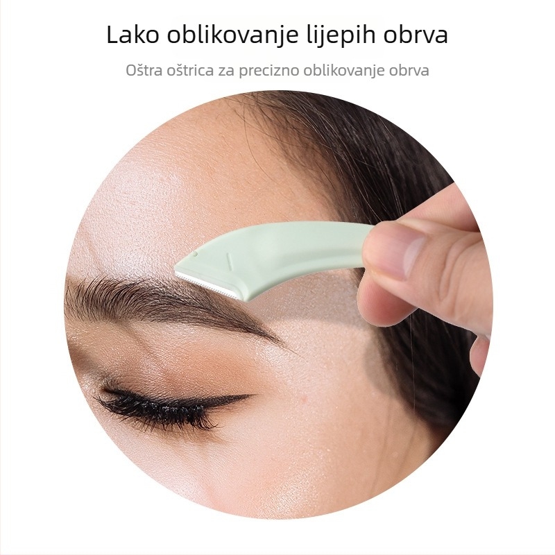 5-dijelni set za njegu obrva – nehrđajući alati, britvica za obrve, klips za obrve i škare za obrve, za početnike