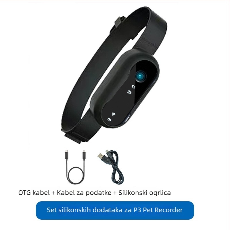 Palčana kamera za kućne ljubimce, model P3, 2 MP senzor, ABS kućište, 3-satna baterija, vanjska prenosiva s vodootpornim silikonskim kućištem