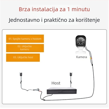 AHD CCTV set za nadzor, 4-kanalni/8-kanalni sustav — model SD-8204-AHD-S24, infracrvena kamera, rezolucija 200W, minimalno osvjetljenje 0.001 lux, IR domet 10 m