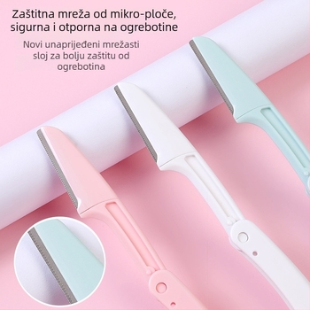 Brijač za obrve – zaštita od rezova, prijenosni sklopivi dizajn, unisex kozmetički alat, PP materijal
