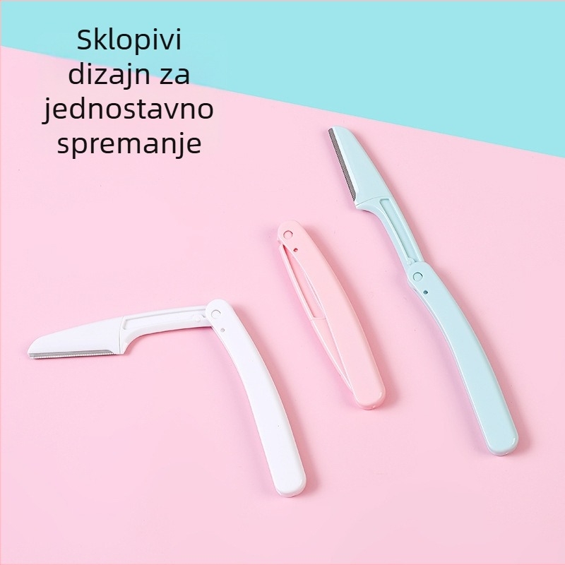 Brijač za obrve – zaštita od rezova, prijenosni sklopivi dizajn, unisex kozmetički alat, PP materijal