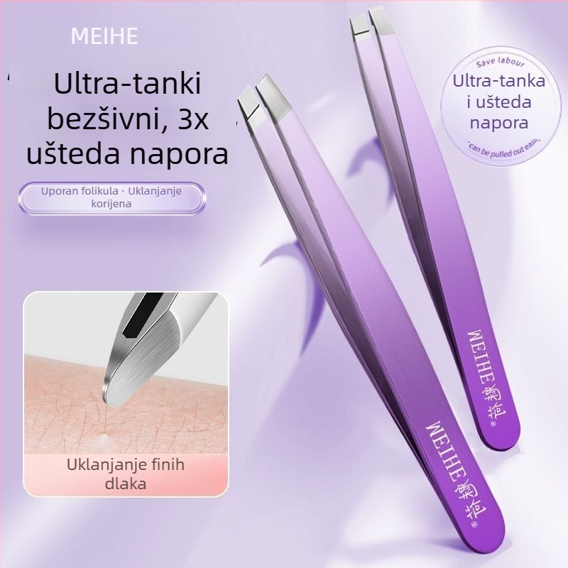 Medicinske pinzete za akne – uklanjanje prištića i crnih točaka, nehrđajući čelik, Charming brand, kod proizvoda Meihai hb-gradient purple 4-piece set, uvijač trepavica, rok trajanja 3 godine
