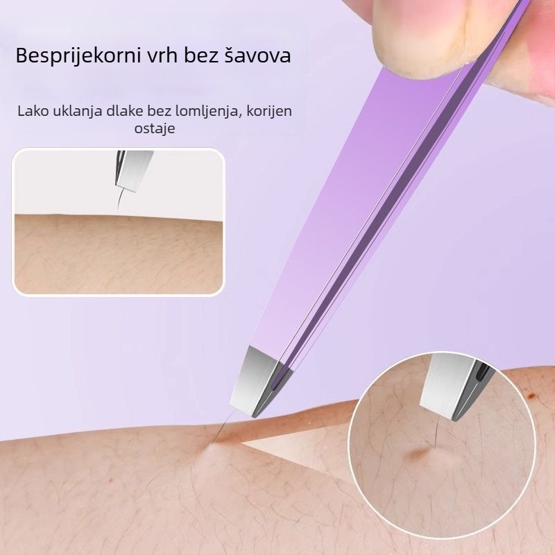 Medicinske pinzete za akne – uklanjanje prištića i crnih točaka, nehrđajući čelik, Charming brand, kod proizvoda Meihai hb-gradient purple 4-piece set, uvijač trepavica, rok trajanja 3 godine
