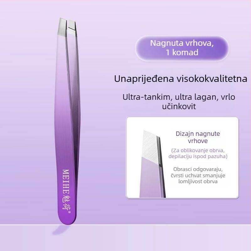 Medicinske pinzete za akne – uklanjanje prištića i crnih točaka, nehrđajući čelik, Charming brand, kod proizvoda Meihai hb-gradient purple 4-piece set, uvijač trepavica, rok trajanja 3 godine