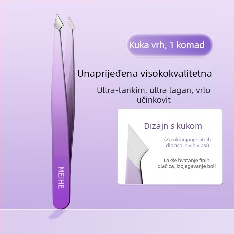 Medicinske pinzete za akne – uklanjanje prištića i crnih točaka, nehrđajući čelik, Charming brand, kod proizvoda Meihai hb-gradient purple 4-piece set, uvijač trepavica, rok trajanja 3 godine