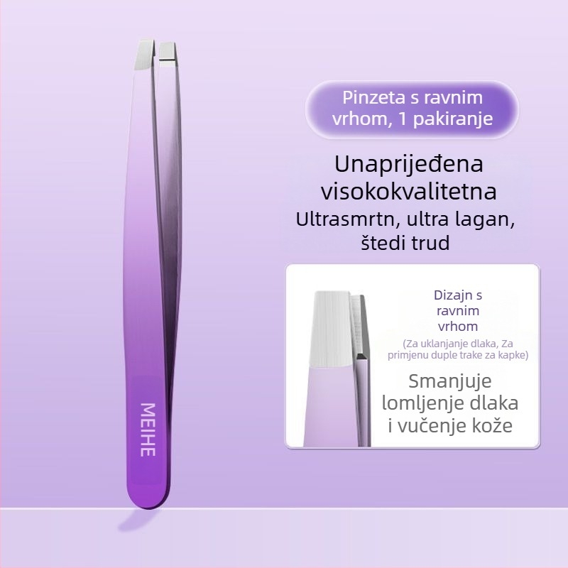 Medicinske pinzete za akne – uklanjanje prištića i crnih točaka, nehrđajući čelik, Charming brand, kod proizvoda Meihai hb-gradient purple 4-piece set, uvijač trepavica, rok trajanja 3 godine