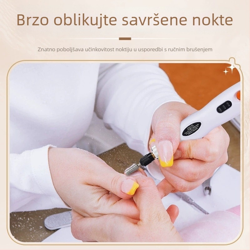 Sve-u-jednom alat za manikuru i poliranje noktiju, USB punjenje, prenosni električni alat za manikuru, plastika + nehrđajući čelik, 356 g