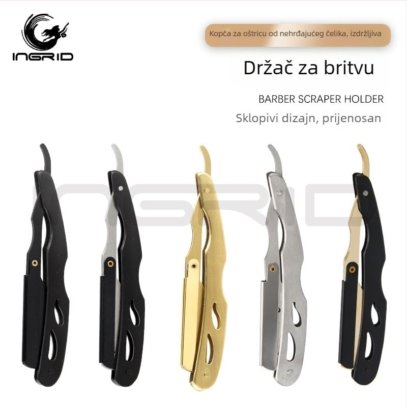 Držač britve od nehrđajućeg čelika za frizerske alate – prenosni organizator za obrve trimer i strugač brade