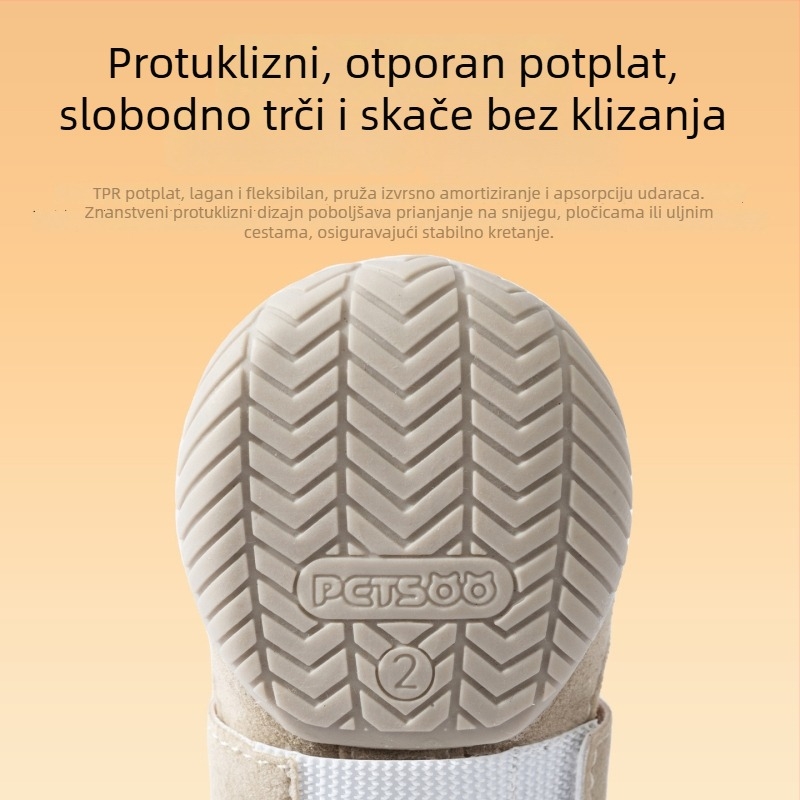 Zimske cipele za velike pse, podstavljene fleecem, debele, s kopčom, tople, protuklizne, za šetnje