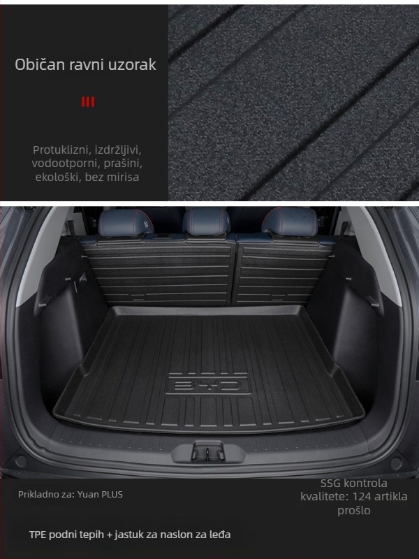 BYD Yuan Plus mat za prtljak s potpunim pokrivanjem, Strange Fox auto dijelovi, materijal TPE+XPE protuklizan