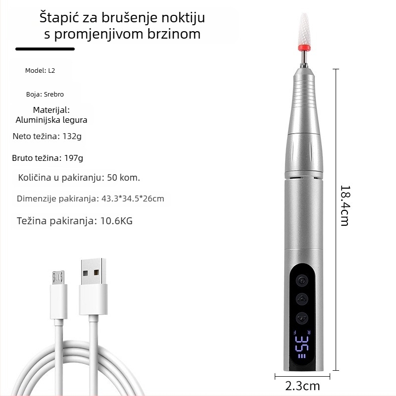 Električni polir za manikuru, prijenosni alat za njegu noktiju, model L1, podrijetlo Zhejiang