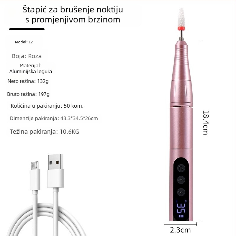 Električni polir za manikuru, prijenosni alat za njegu noktiju, model L1, podrijetlo Zhejiang