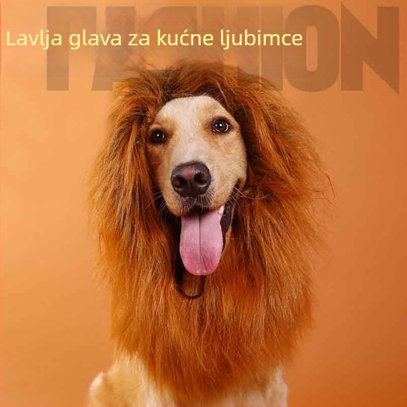 Halloween kostim za psa – kapu za glavu s motivom lava i kreativna pseća perika