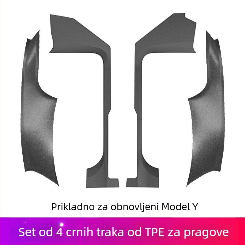 Prag traka za Tesla YL, PP materijal, ljepilo za ugradnju, bočna strana vozila
