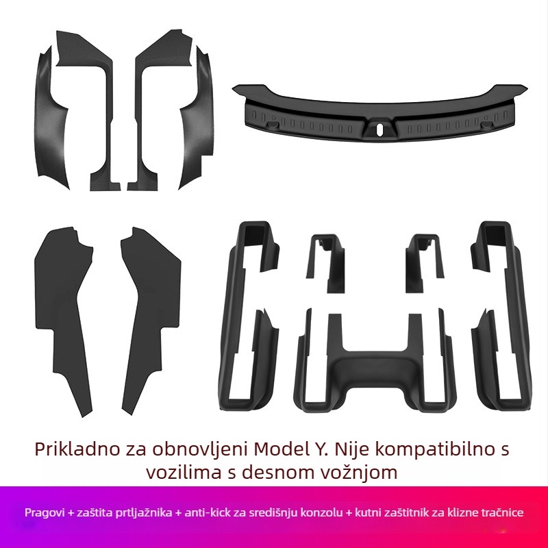 Prag traka za Tesla YL, PP materijal, ljepilo za ugradnju, bočna strana vozila